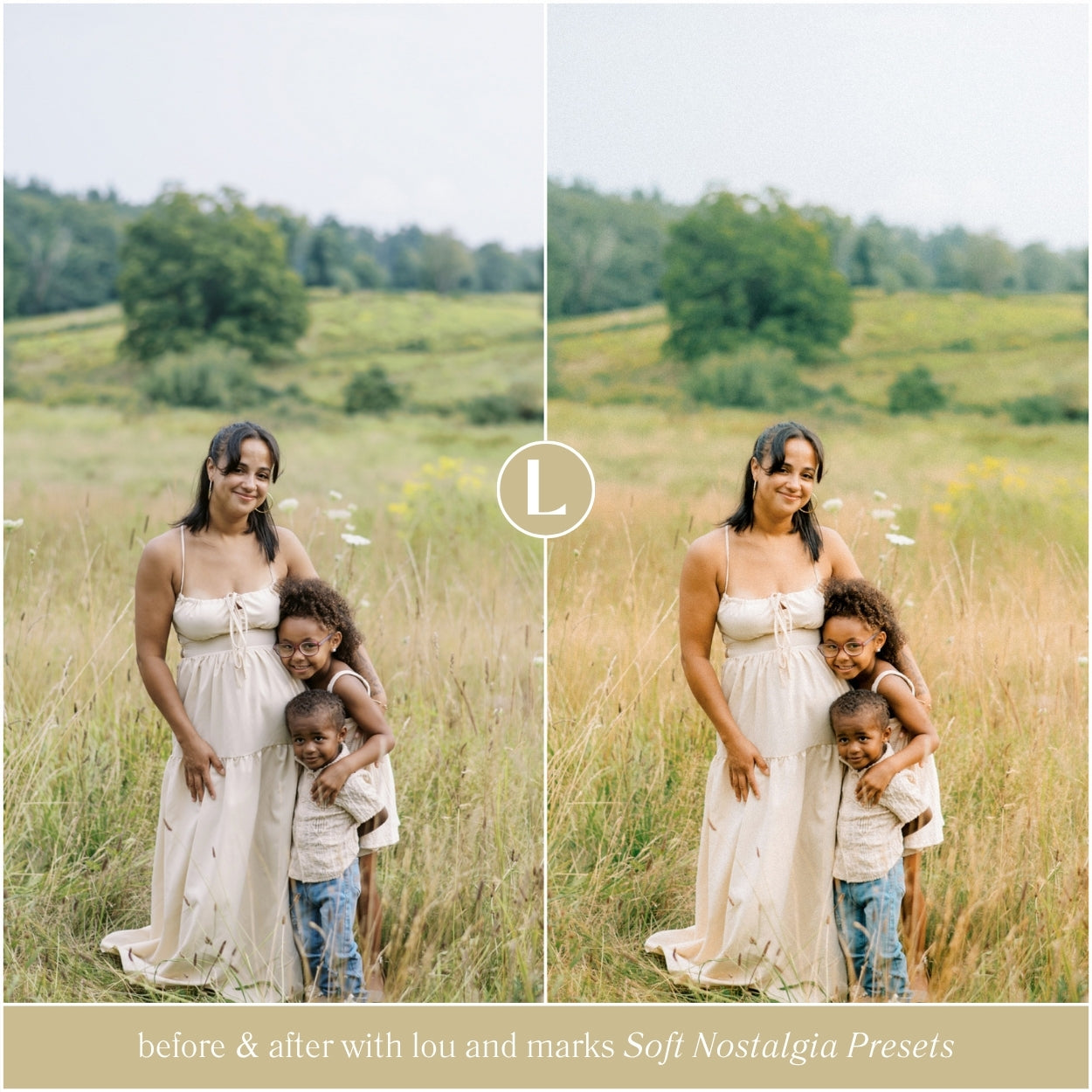 Soft nostalgia Lightroom preset enhancing portrait with gentle contrast and dreamy glow