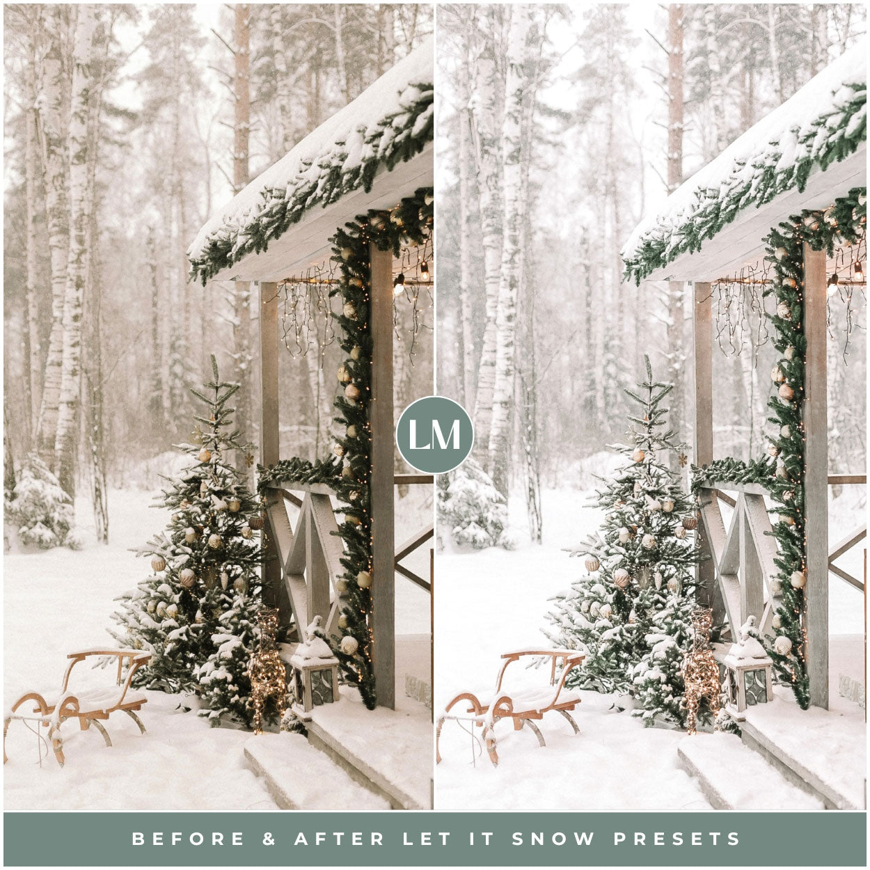 Let It Snow Lightroom Presets By Lou And Marks Presets Photo Filters For Editing Winter And Christmas Photos For Instagram and Photography Best
