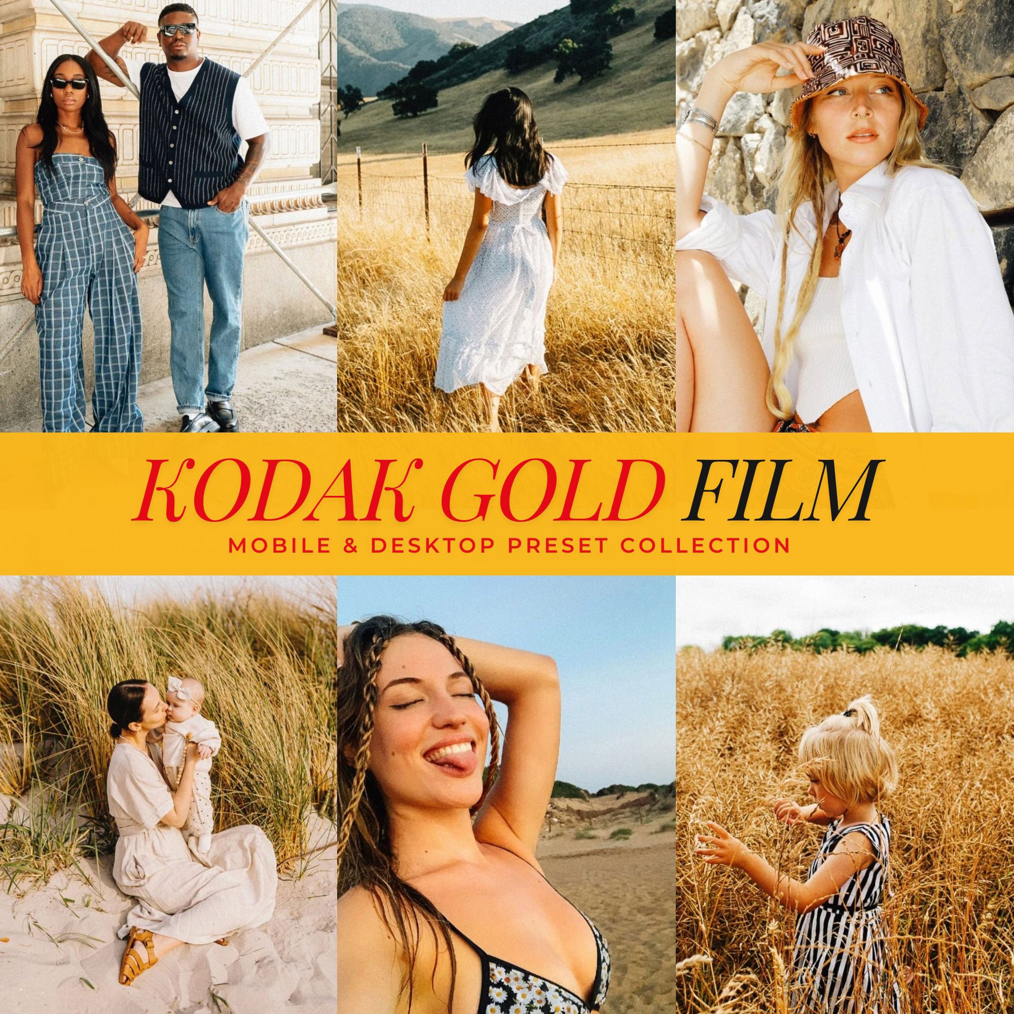 Best Kodak Gold Film Lightroom Presets Film Filters For Instagram Mobile And Desktop photo Editing for photographers and influencer instagram aesthetic