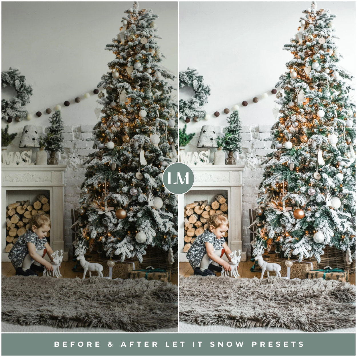 Let It Snow Lightroom Presets By Lou And Marks Presets Photo Filters For Editing Winter And Christmas Photos For Instagram and Photography Winter