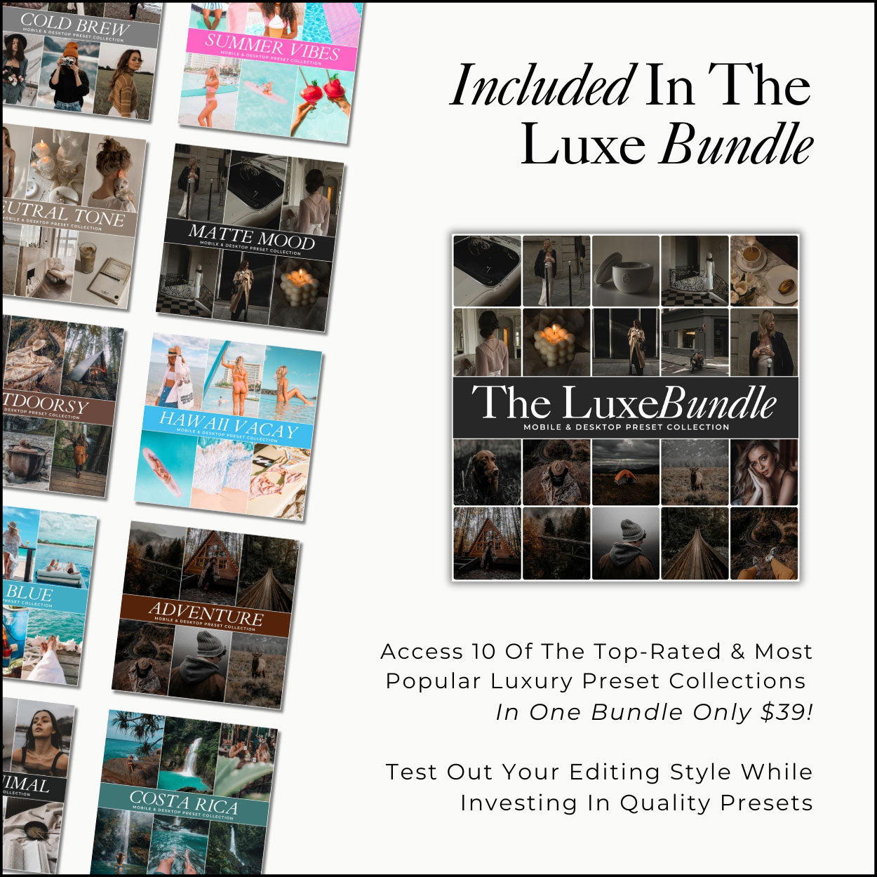 The Luxe Bundle Lightroom Presets by Lou and Marks Presets