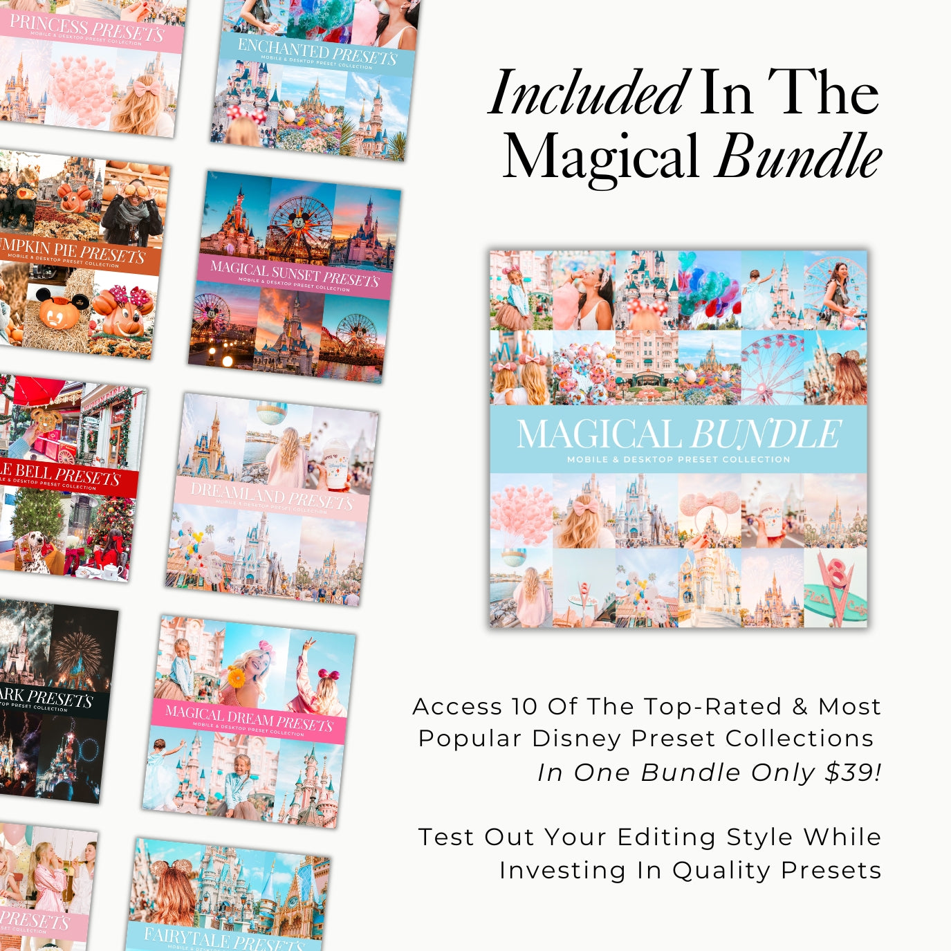 Magical Disney Preset Bundle By Lou And Marks Presets For Adobe Lightroom Disney and Disneyland Photo Editing