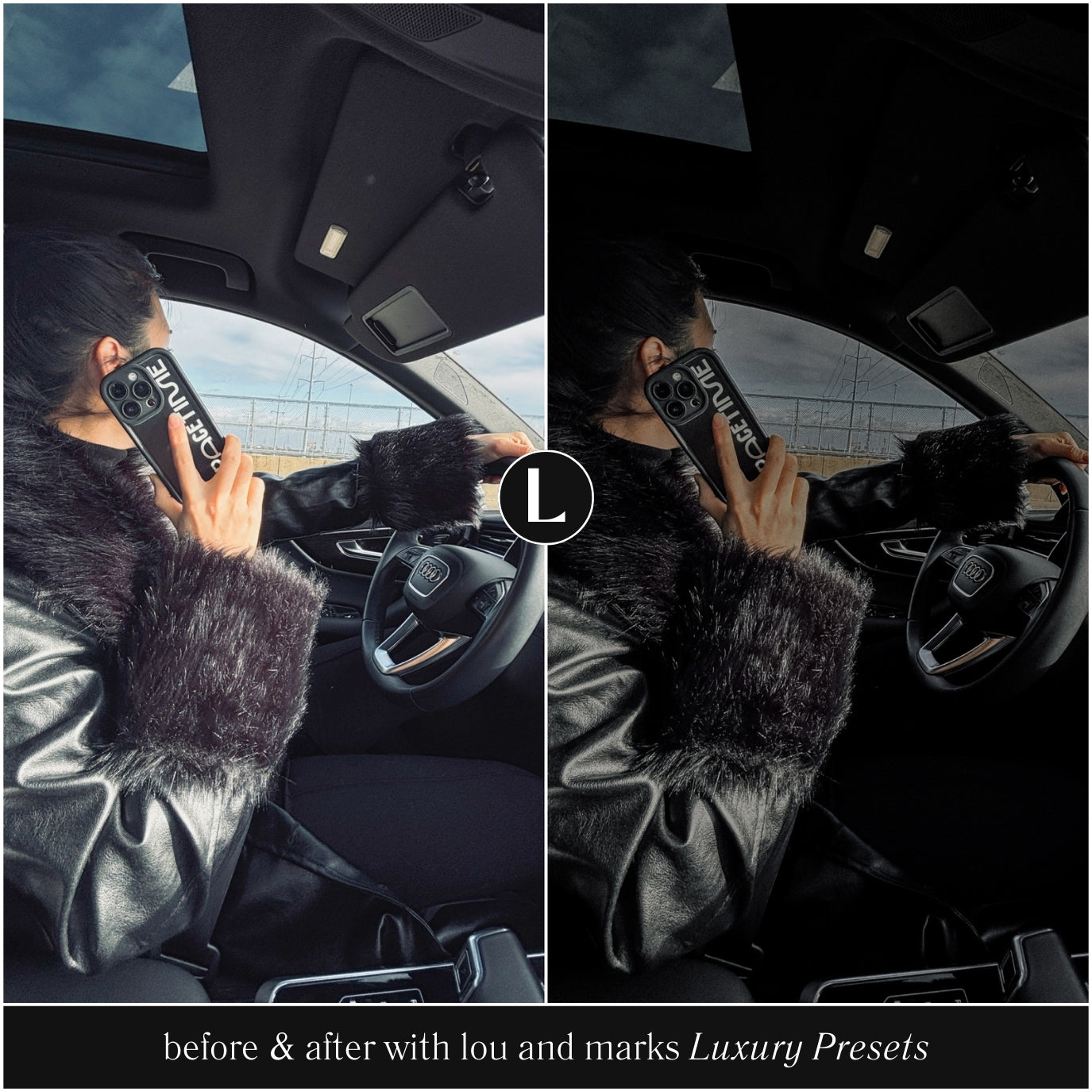 Luxury Black Lightroom Presets for photographer and Instagram influencer photo editing in Adobe Lightroom by Lou Marks Presets