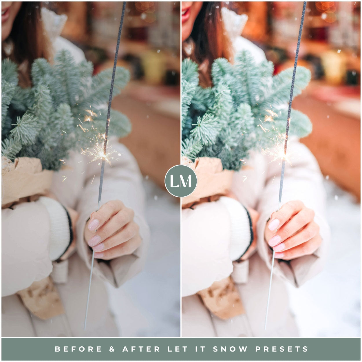 Let It Snow Lightroom Presets By Lou And Marks Presets Photo Filters For Editing Winter And Christmas Photos For Instagram and Photography Snow