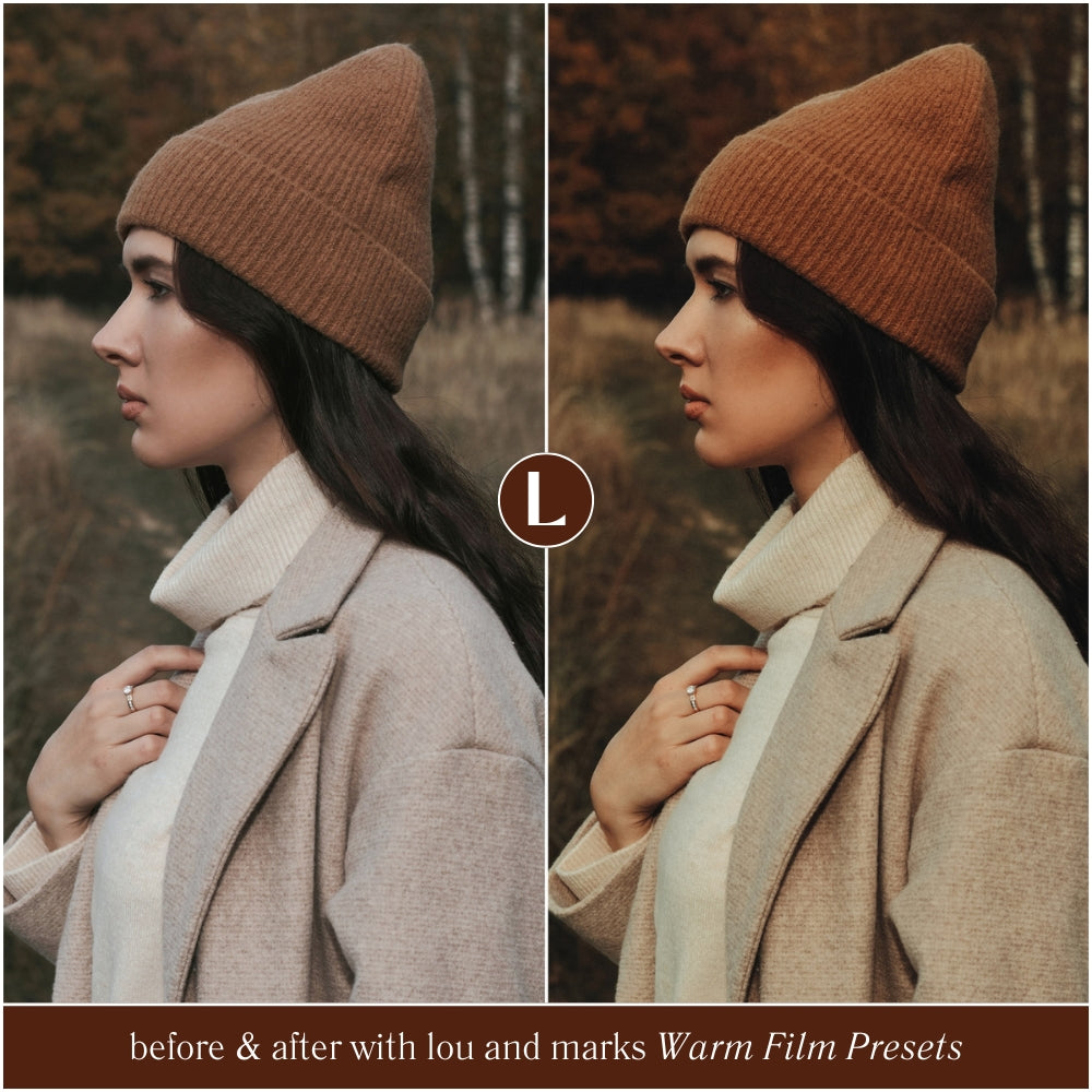 black and white warm film editorial Lightroom presets by Lou and Marks presets