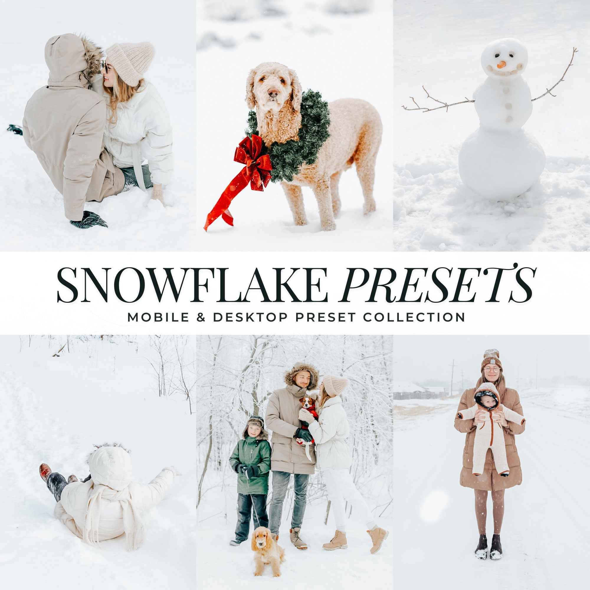 Snowflake Winter Lightroom Presets For Photographers and Instagram Influencers Photo Editing In Adobe Lightroom By Lou And Marks Presets