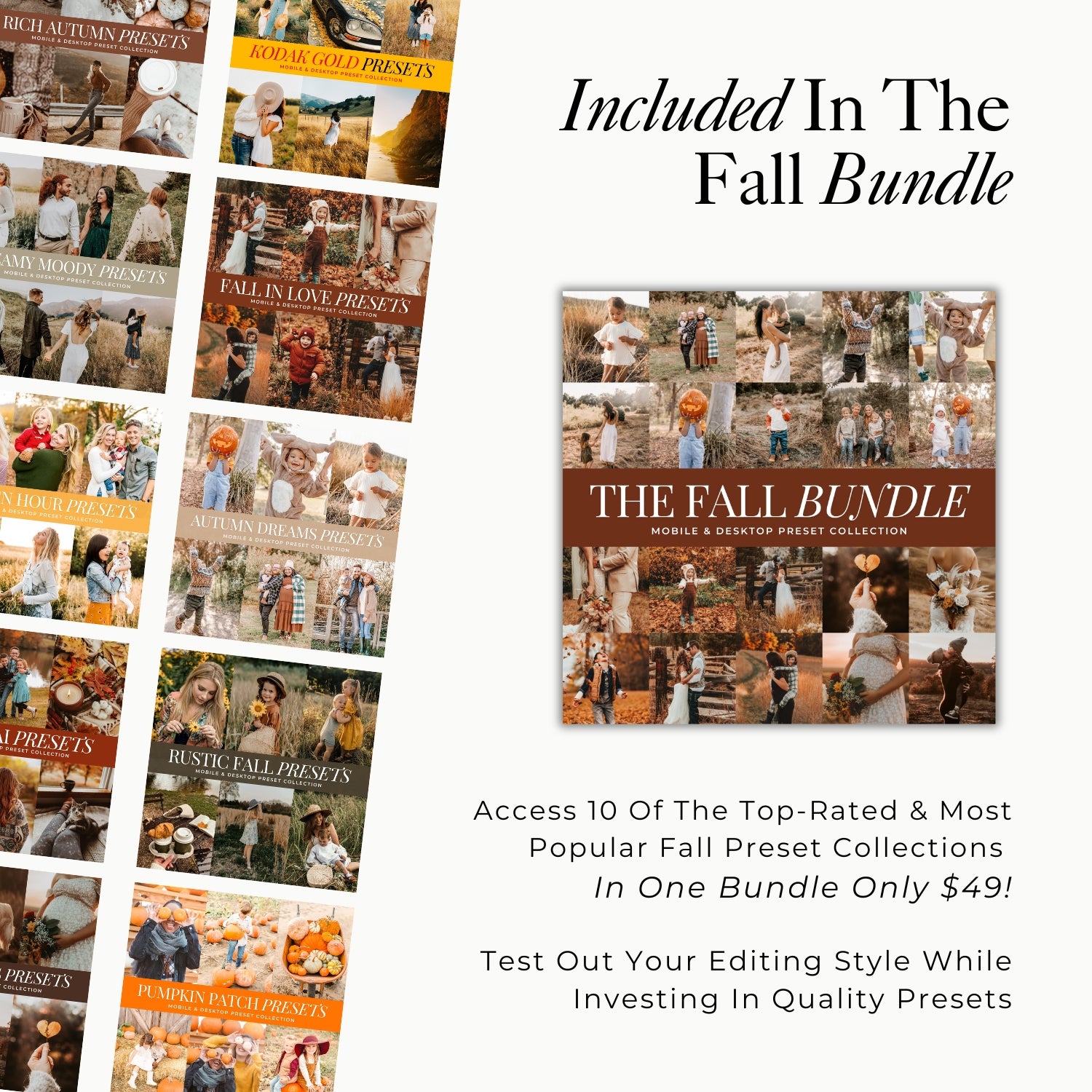the best fall Lightroom presets and autumn photo editing filters for photographers and instagram photo filters for halloween and moody image edits by Lou And Marks Presets