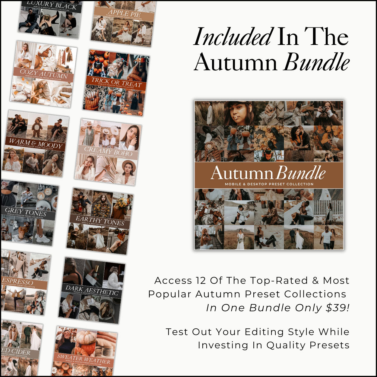 Included In The Autumn Lightroom Preset Bundle