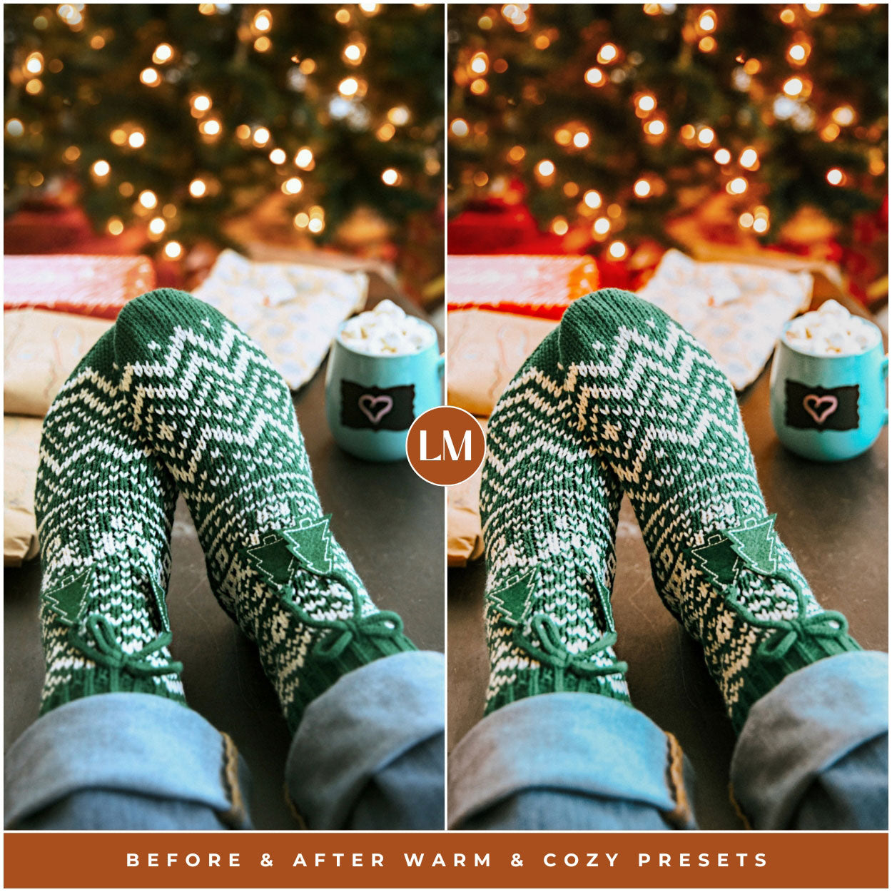 Instagram Warm and Cozy Christmas Lightroom presets for adobe Lightroom by Lou and marks presets