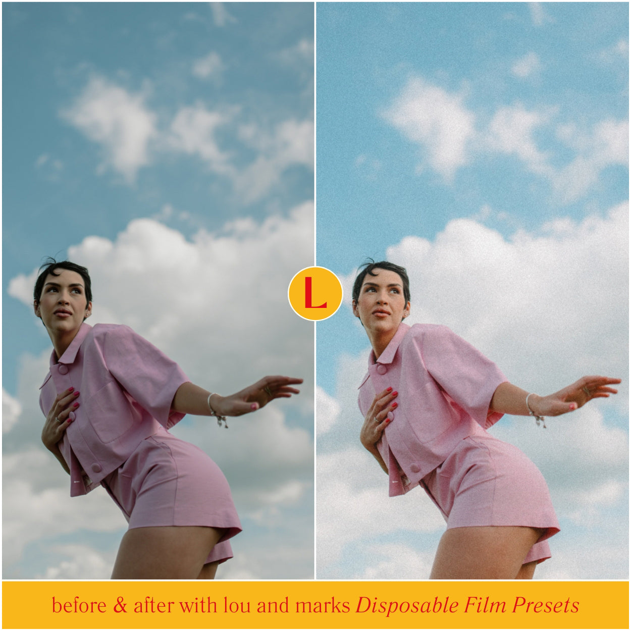 Disposable Film Lightroom Presets for photographer and Instagram influencer photo editing in Adobe Lightroom by Lou And Marks Presets
