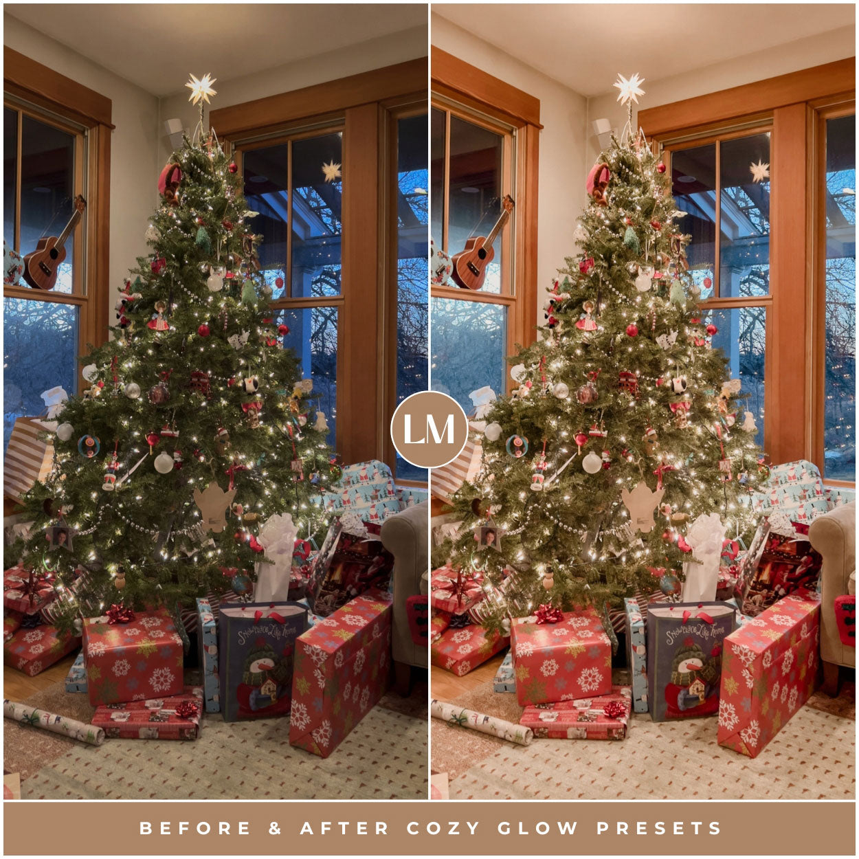 Cozy Glow Christmas Lightroom Presets For Photographer Holiday Photo Editing By Lou And Marks Presets