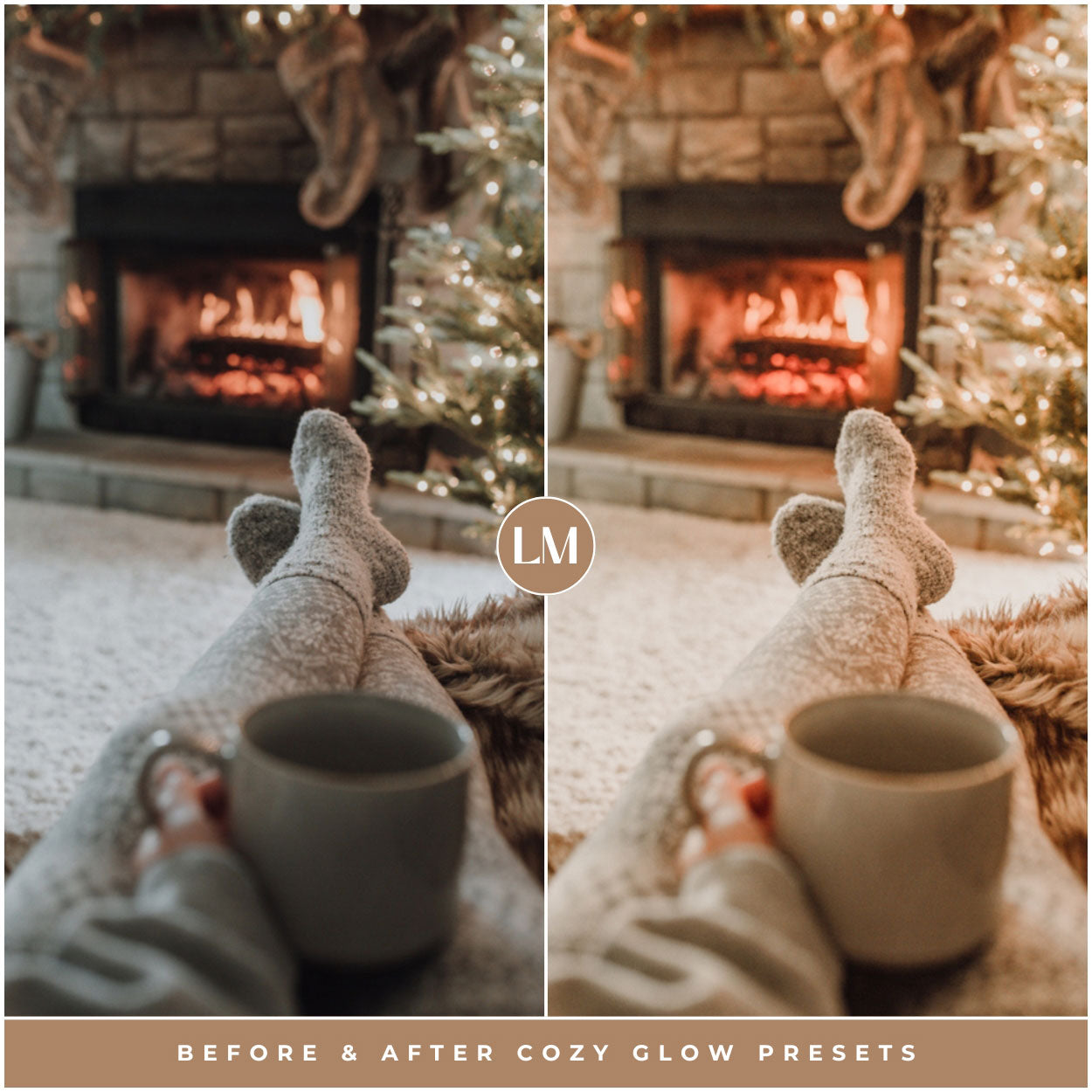 Cozy Glow Christmas Lightroom Presets For Photographer Holiday Photo Editing By Lou Marks Presets