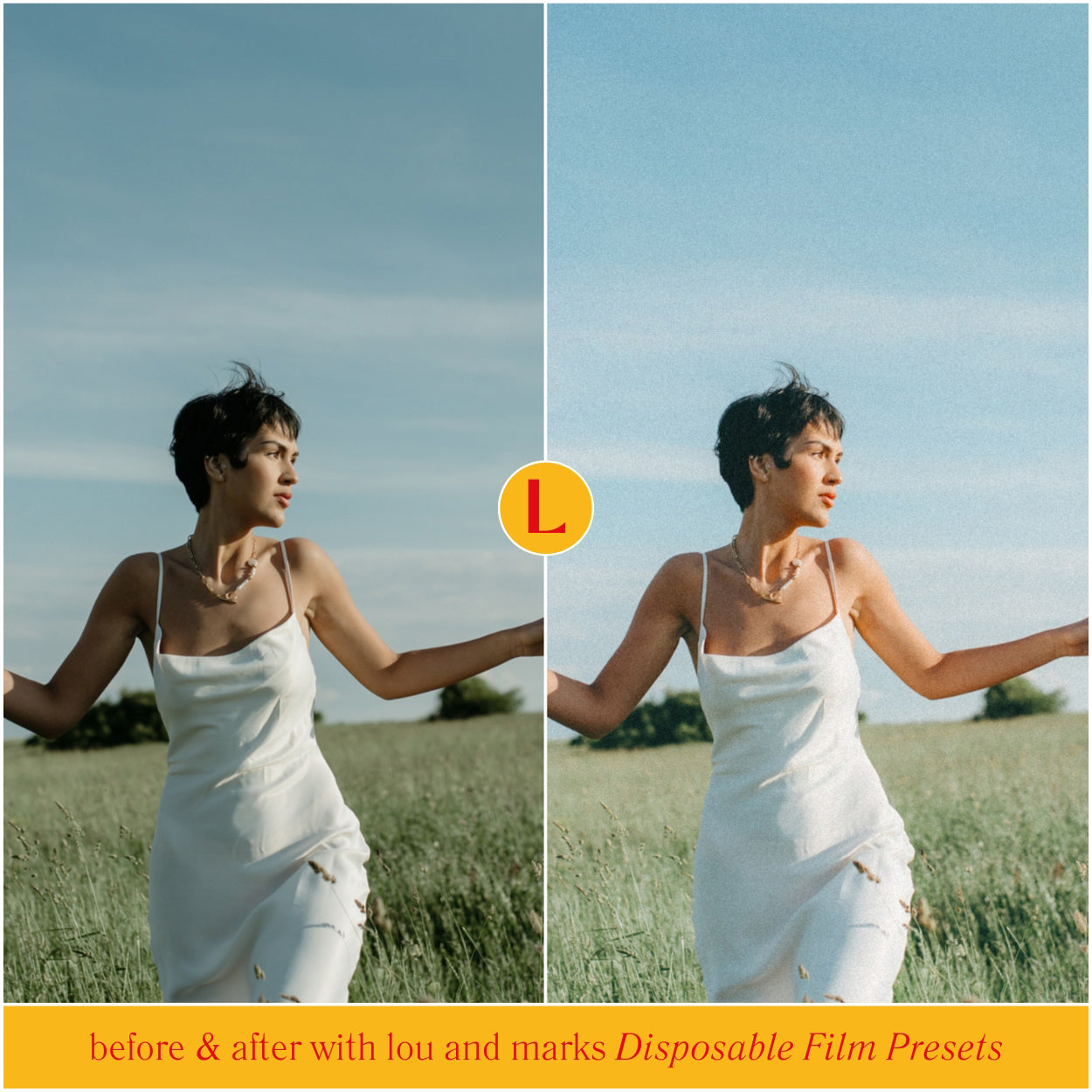 Disposable Film Lightroom Presets for photographer and Instagram influencer photo editing in Adobe Lightroom by Lou & Marks