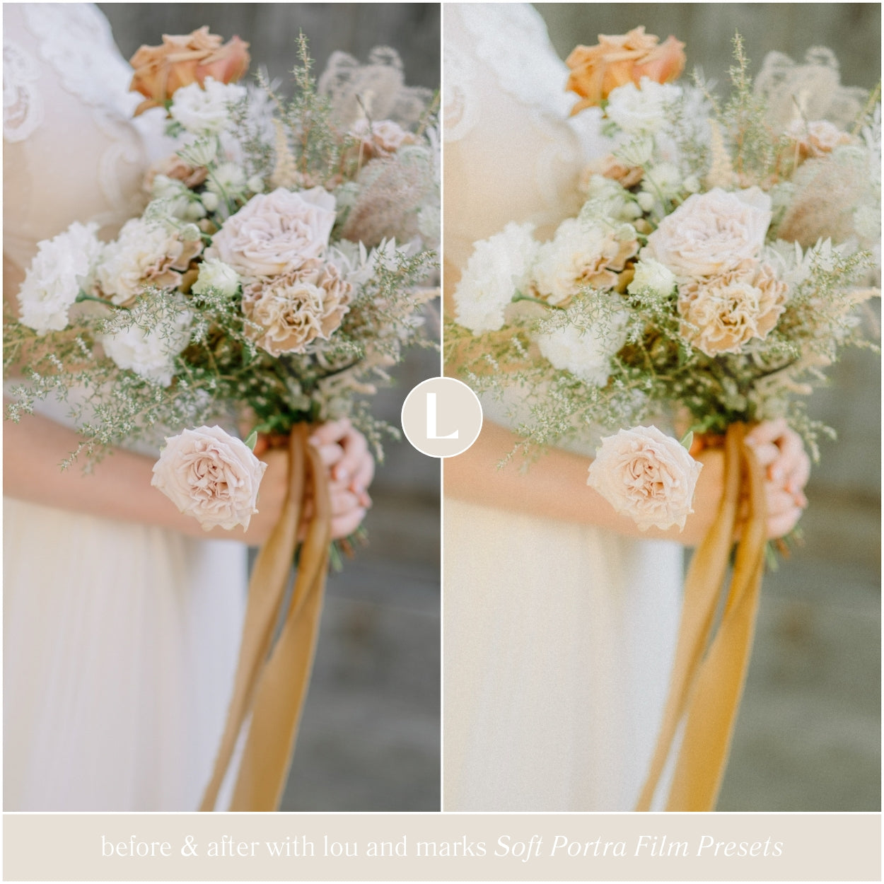 soft kodak portra 400 film lightroom presets dreamy light wedding portrait lou and marks for bridal