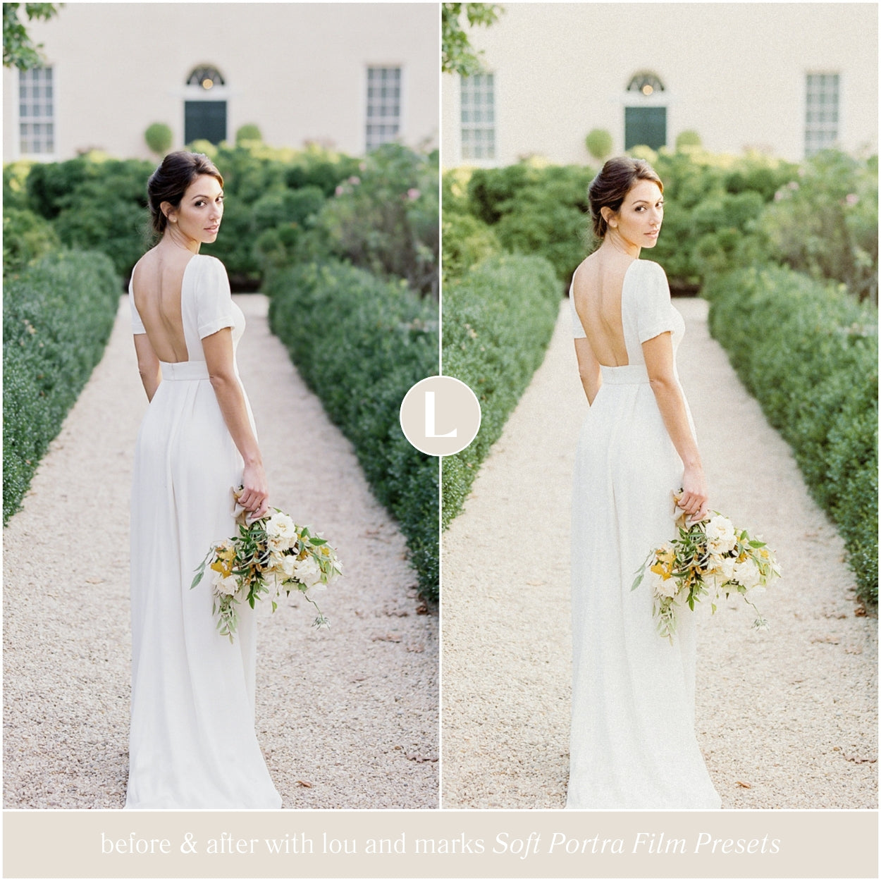 soft kodak portra 400 film lightroom presets dreamy light wedding portrait lou and marks for instagram