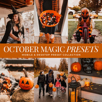 October Magic Halloween Lightroom Preset collection for portraits fall decor and autumn photos by Lou and marks presets for Adobe Lightroom Mobile and Desktop